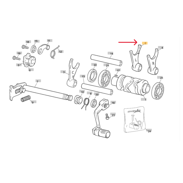 HORQUILLA L SELECTOR DE CAMBIO SHERCO/SCORPA