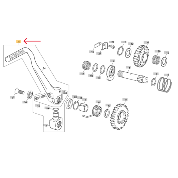 PALANCA ARRANQUE COMPLETA SHERCO/SCORPA TRIAL